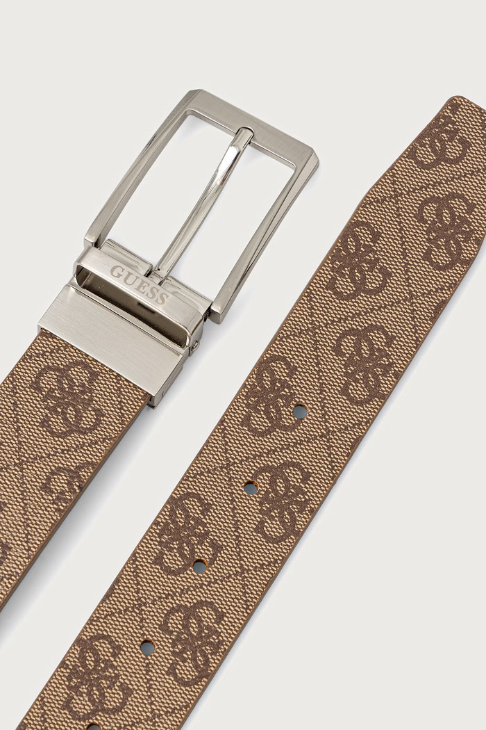 Guess Pasek męski MILANO BM7946.P6335 beżowy AW26