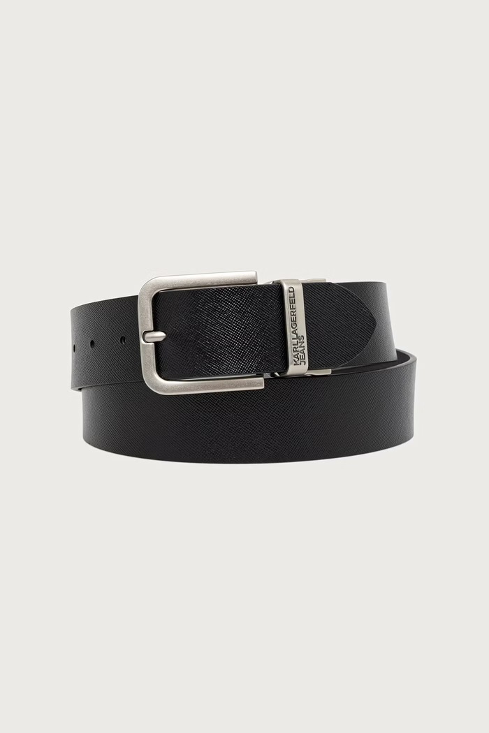 Karl Lagerfeld Jeans Remen za muškarce od kože B4M33114 siva AW26