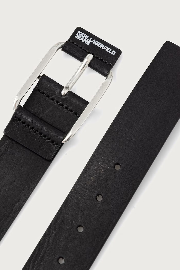 Karl Lagerfeld Jeans Curea pentru bărbați din piele B4M33094 negru AW26