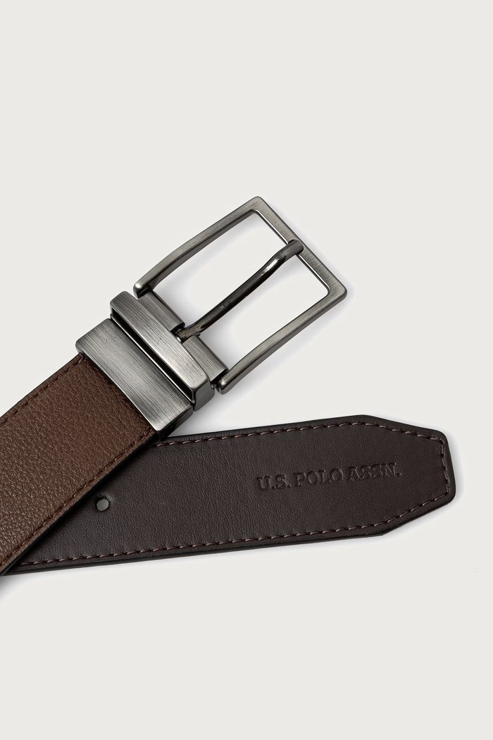 Akcesoria U.S. Polo Assn. Pasek męski DALLAS H35 BONDED WEUDX2644MAJ brązowy