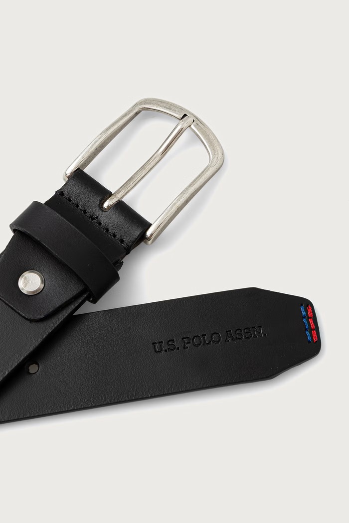 U.S. Polo Assn. Pasek męski skórzany SILVER LAKE H35 AIU4L2740MHA czarny AW26