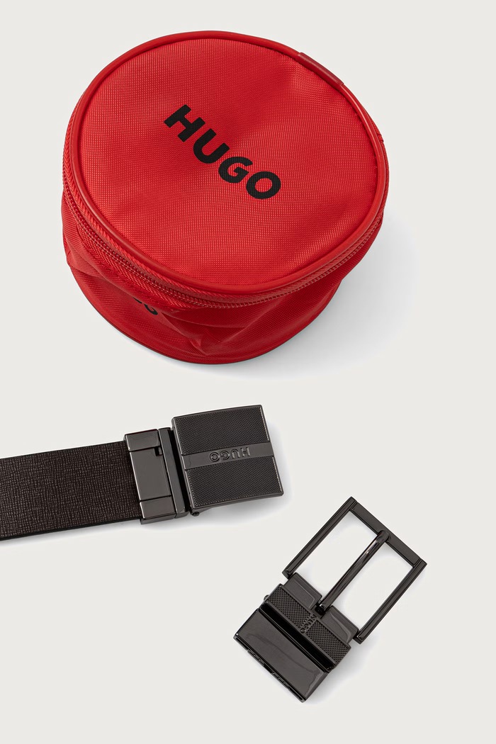 Remen za muškarce od kože Garet_Soft_Gb35_pgr HUGO 50572826 crna