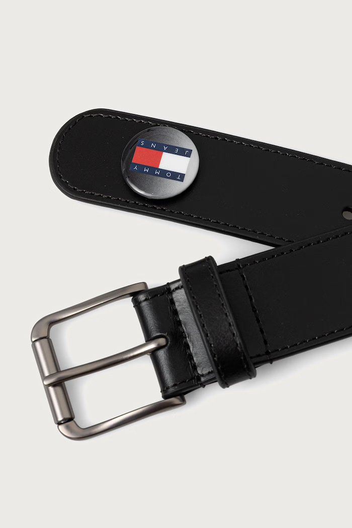 Tommy Jeans Opasok pánsky kožený AM0AM14809 čierna AW26