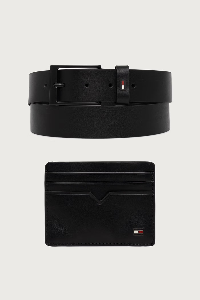 Tommy Hilfiger Pas in etui moški usnjeni črna AM0AM15260