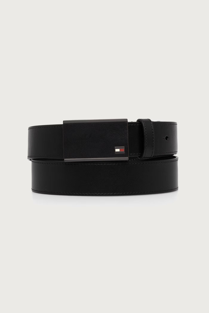 Tommy Hilfiger Ζώνη ανδρική δερμάτινη μαύρο AM0AM14775