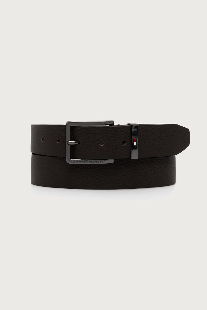 Tommy Hilfiger Ζώνη ανδρική δερμάτινη καφέ AM0AM14573