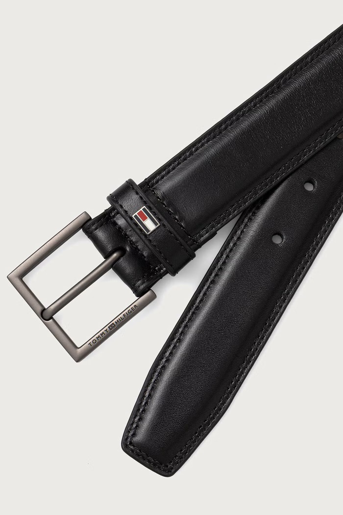 Tommy Hilfiger Remen za muškarce od kože AM0AM14563 crna AW26
