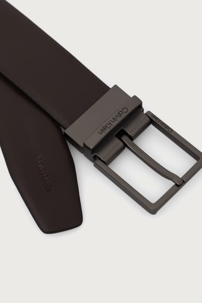 Calvin Klein Pasek dwustronny męski skórzany LV04D7147G brązowy AW26