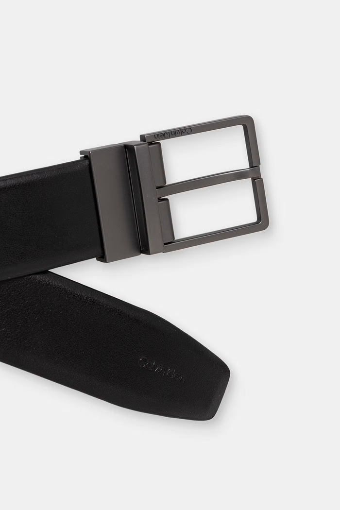 Calvin Klein pasek dwustronny męski skórzany LV04D7147G czarny AW26