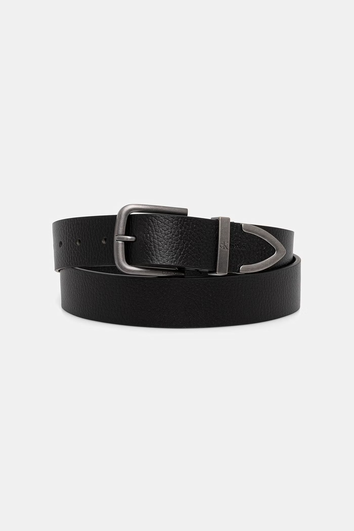 Calvin Klein pasek męski skórzany czarny LV04D7130G
