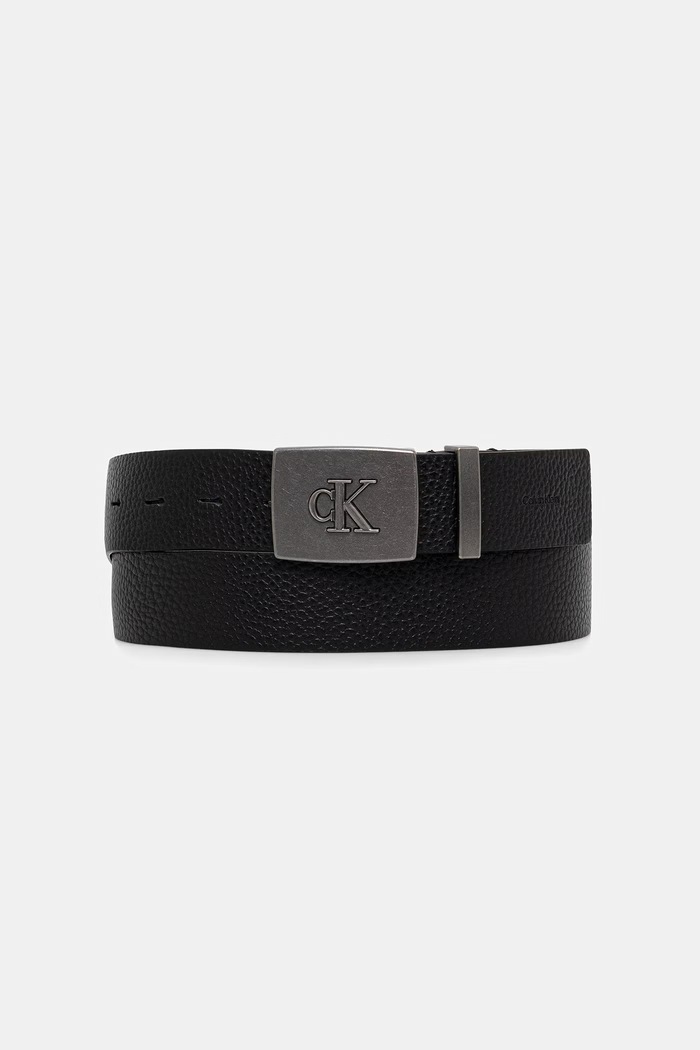 Calvin Klein pasek męski skórzany czarny LV04D7127G