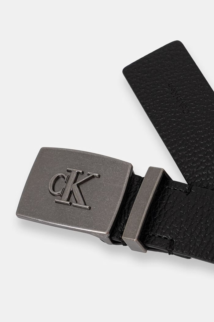 Calvin Klein pasek męski skórzany LV04D7127G czarny AW26