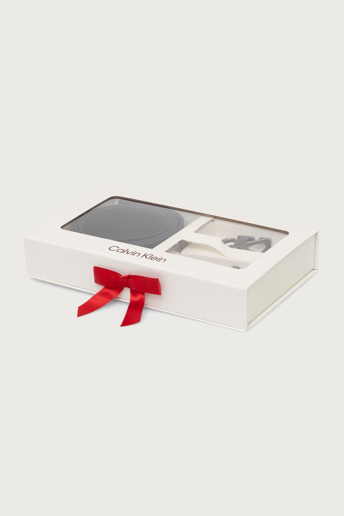 Ζώνη διπλής όψης ανδρική δερμάτινη Calvin Klein LV04D0025G μαύρο