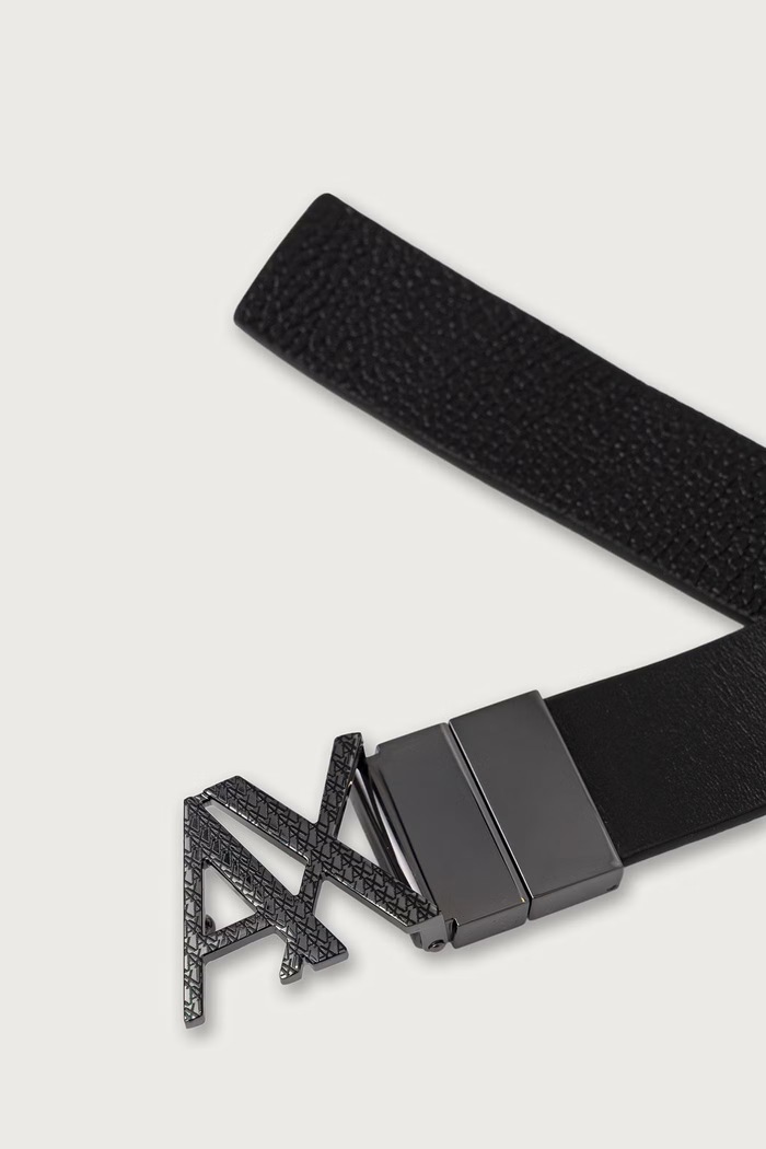 Doplnky Armani Exchange obojstranný opasok pánsky kožený XM003182.AF26717 čierna