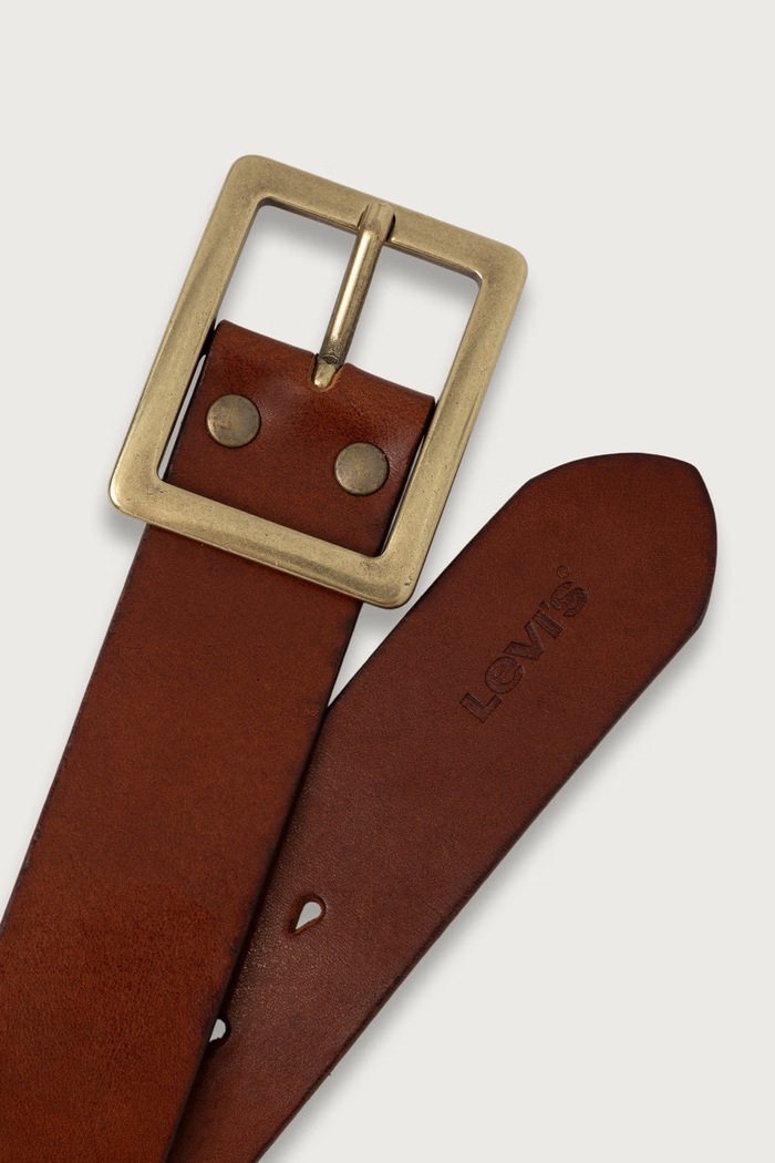 Levi's Pasek męski skórzany MASON CENTERBAR 007YW brązowy AW26