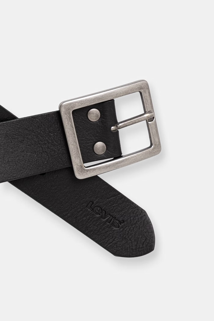 Levi's pas moški usnjeni MASON CENTERBAR 007YW črna AW26