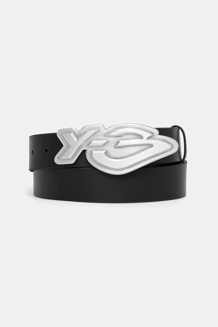 Y-3 B LOGO BELT pasek skórzany męski czarny KZ0833