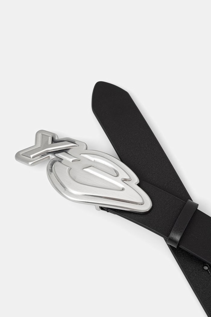 Y-3 B LOGO BELT pasek skórzany męski KZ0833 czarny AW26