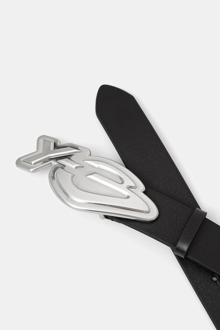 Y-3 B LOGO BELT pasek skórzany męski KZ0833 czarny AW26