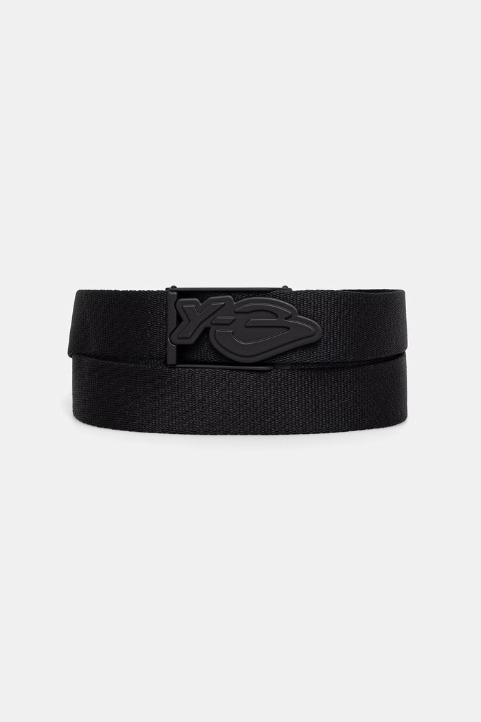 Y-3 LOGO BELT pasek pleciony męski czarny KS8133