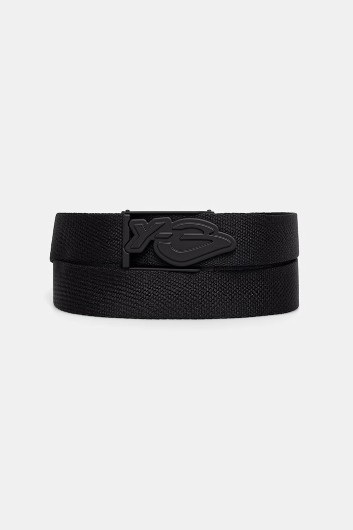 Y-3 LOGO BELT pasek pleciony męski czarny KS8133