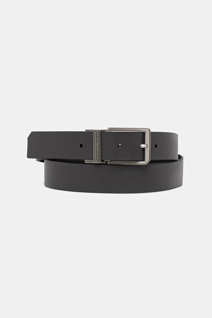 Armani Exchange cintura reversibile da uomo in pelle XM003188.AF26723 nero AW26