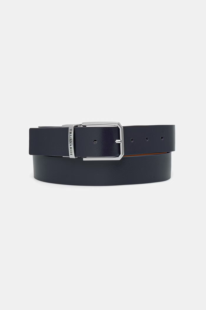 Trussardi pasek dwustronny męski skórzany granatowy B353B000046N
