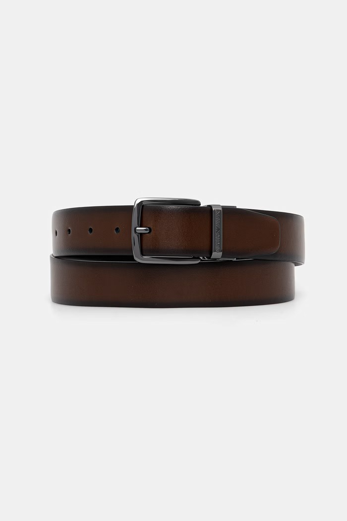 Emporio Armani pasek dwustronny męski skórzany brązowy Y4S576.Y748I