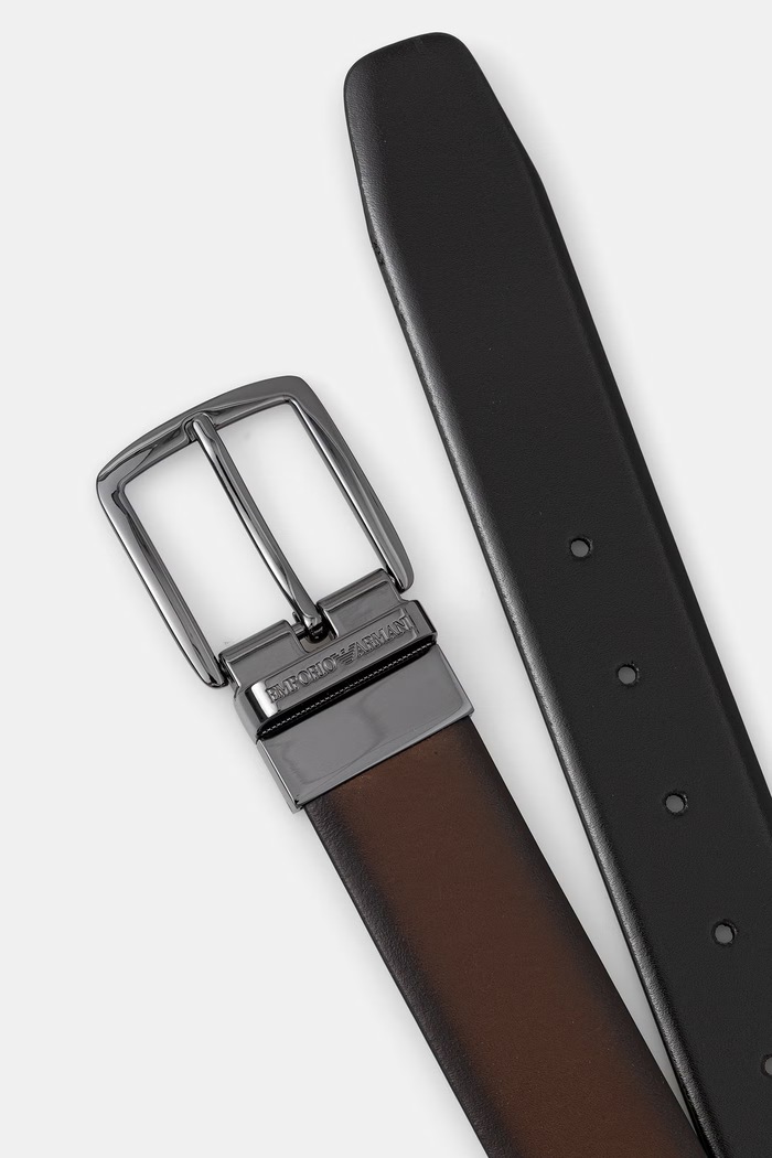 Akcesoria Emporio Armani pasek dwustronny męski skórzany Y4S576.Y748I brązowy