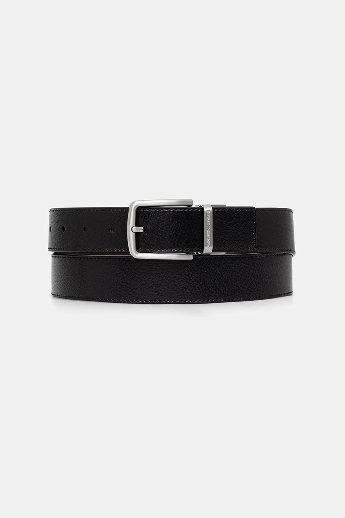 Emporio Armani pasek dwustronny męski skórzany czarny EM007172.AF29130