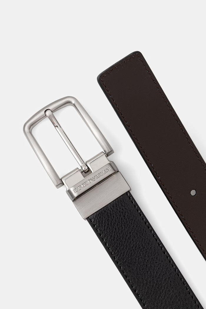 Akcesoria Emporio Armani pasek dwustronny męski skórzany EM007172.AF29130 czarny