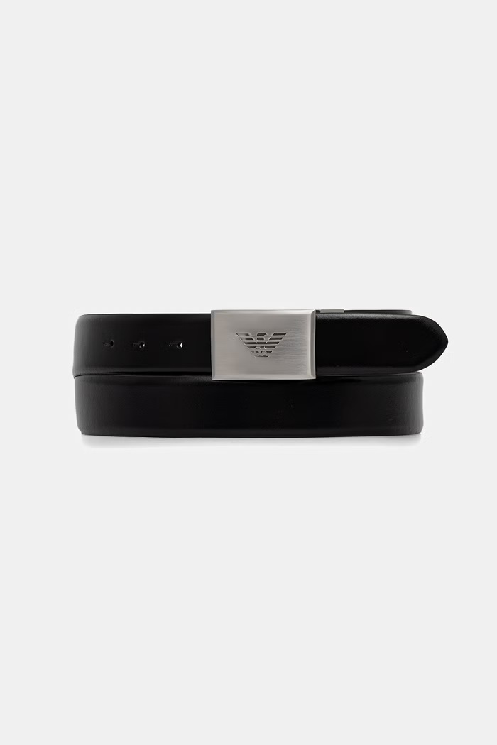 Emporio Armani pasek dwustronny męski skórzany czarny EM004294.AF21773