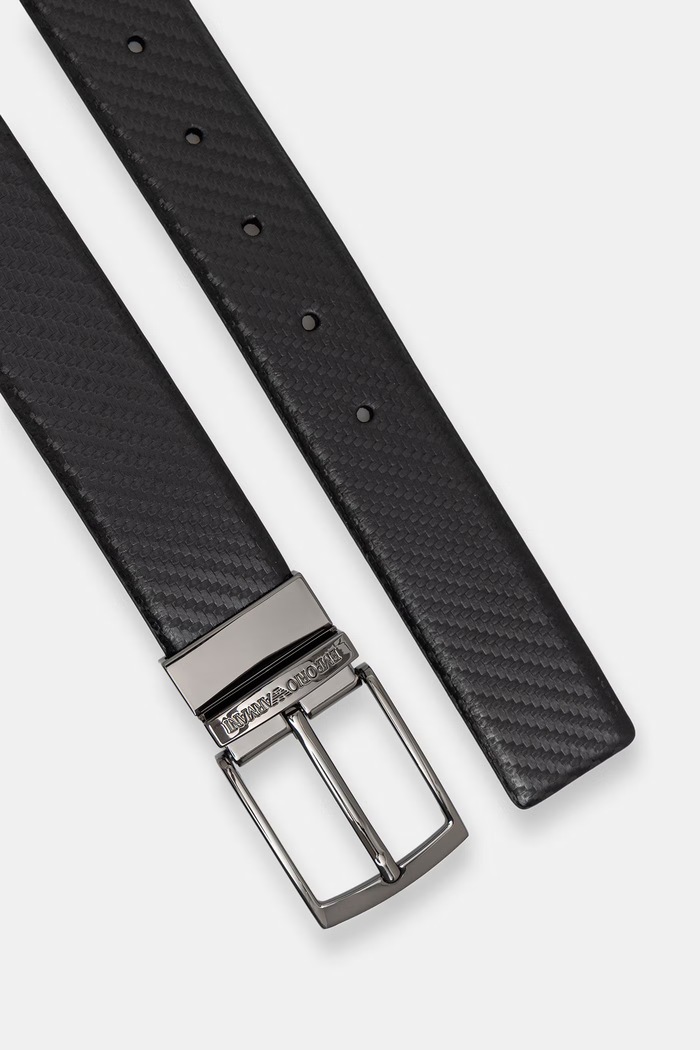 Akcesoria Emporio Armani pasek dwustronny męski skórzany EM003703.AF19586 czarny