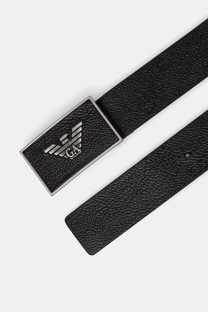 Emporio Armani pasek męski skórzany EM006626.AF27758 czarny AW26