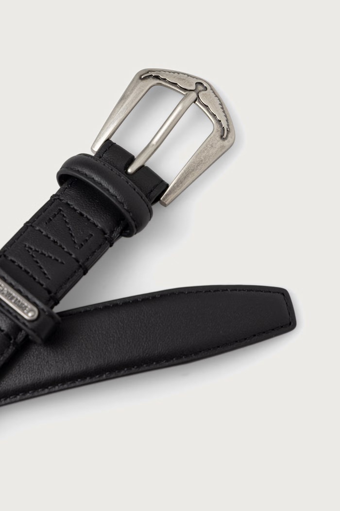 Zadig&Voltaire Колан мъжки от кожа JIM LMBT01066 черен AW26