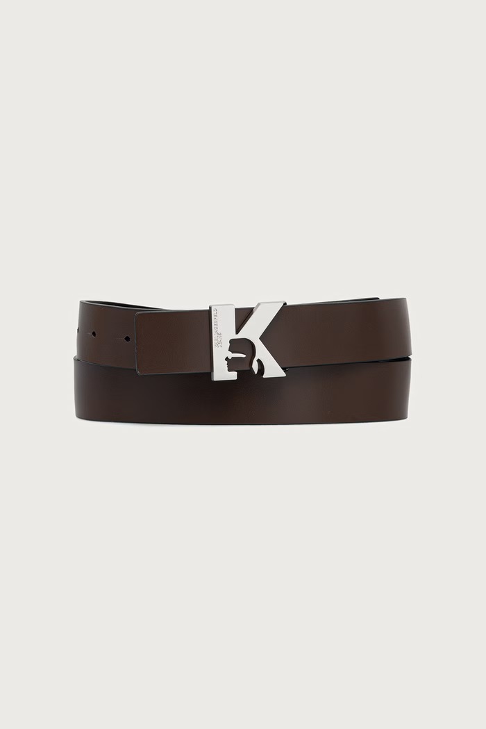 Karl Lagerfeld Jeans pasek dwustronny męski skórzany czarny B3M33076