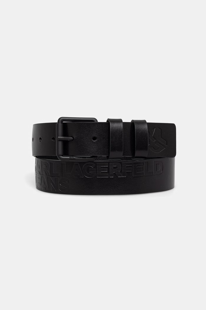 Karl Lagerfeld Jeans ζώνη ανδρική δερμάτινη μαύρο B3M33065