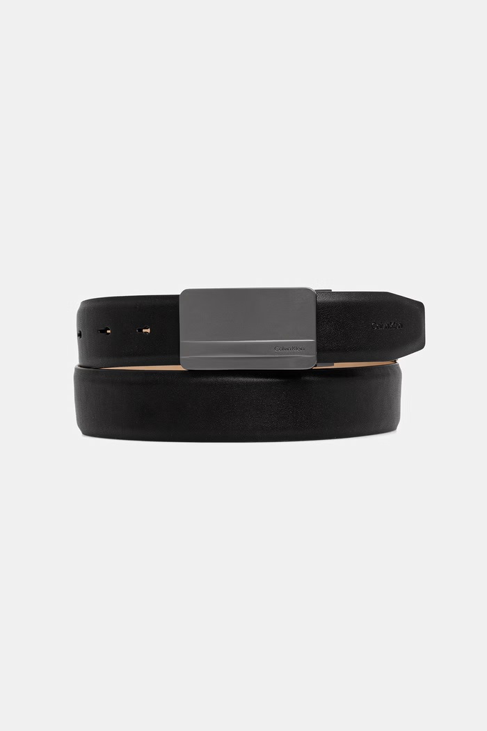 Calvin Klein pasek męski skórzany czarny LV04D7149G