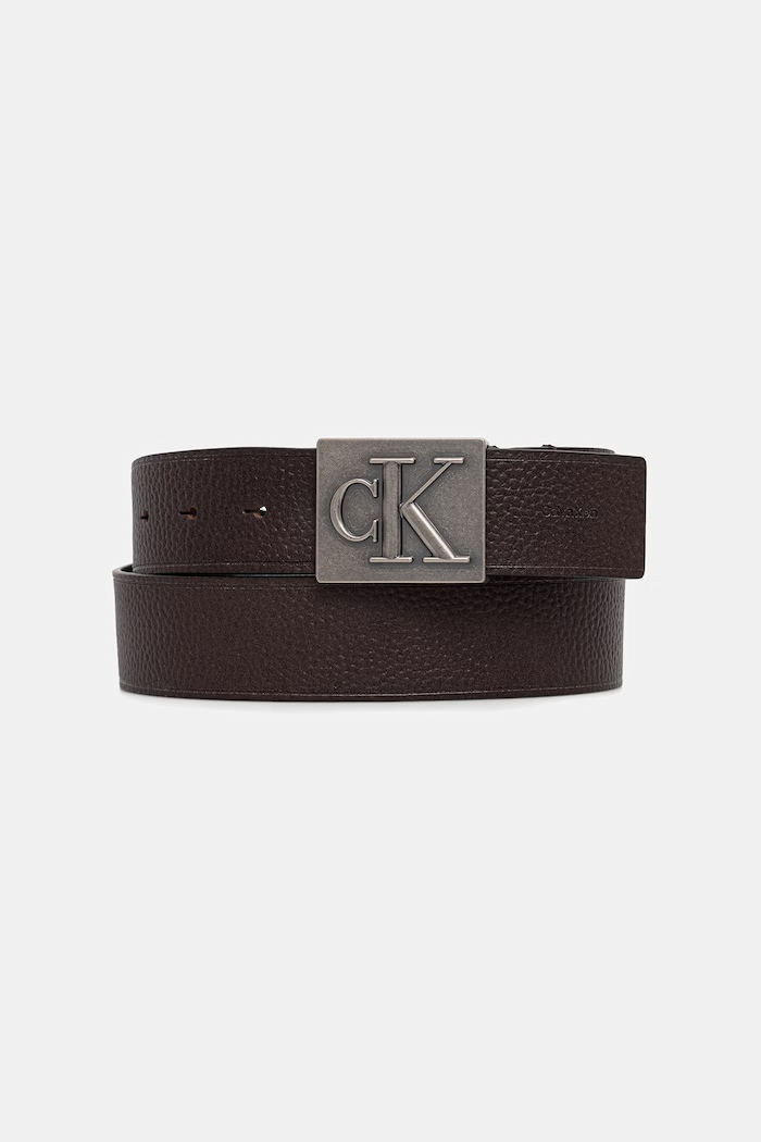 Calvin Klein pasek męski skórzany brązowy LV04D7111G