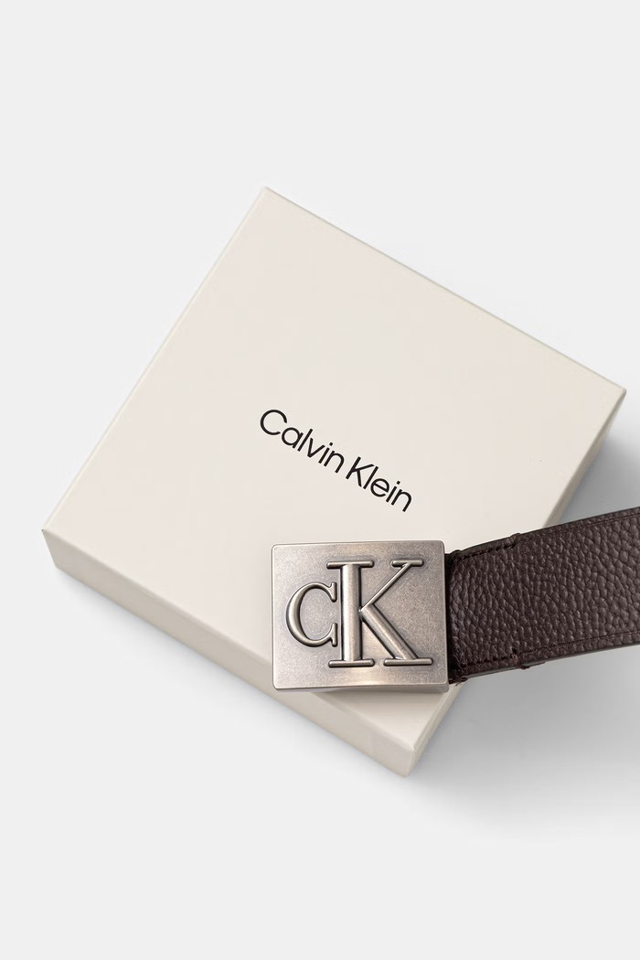 Akcesoria Calvin Klein pasek męski skórzany LV04D7111G brązowy