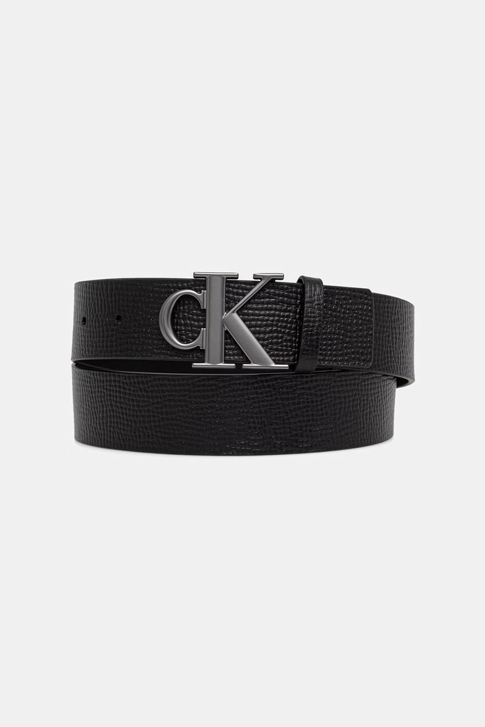 Calvin Klein pasek męski skórzany czarny LV04D7110G