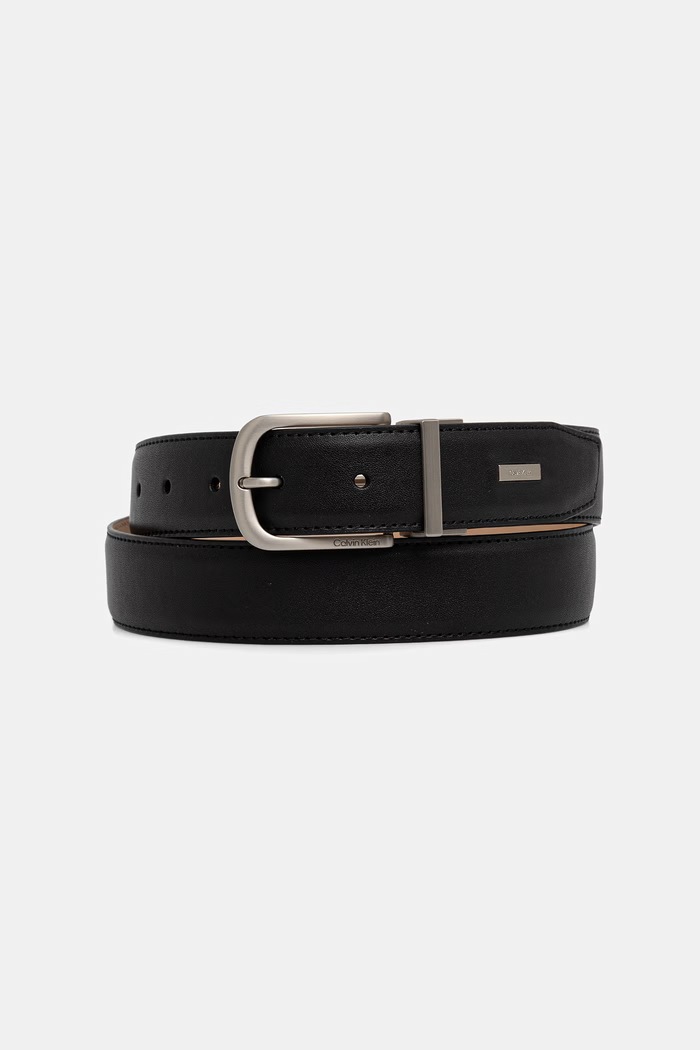 Calvin Klein pasek męski skórzany czarny LV04D7104G