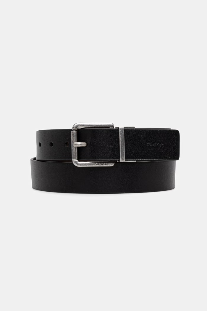Calvin Klein pasek męski skórzany czarny LV04D7103G