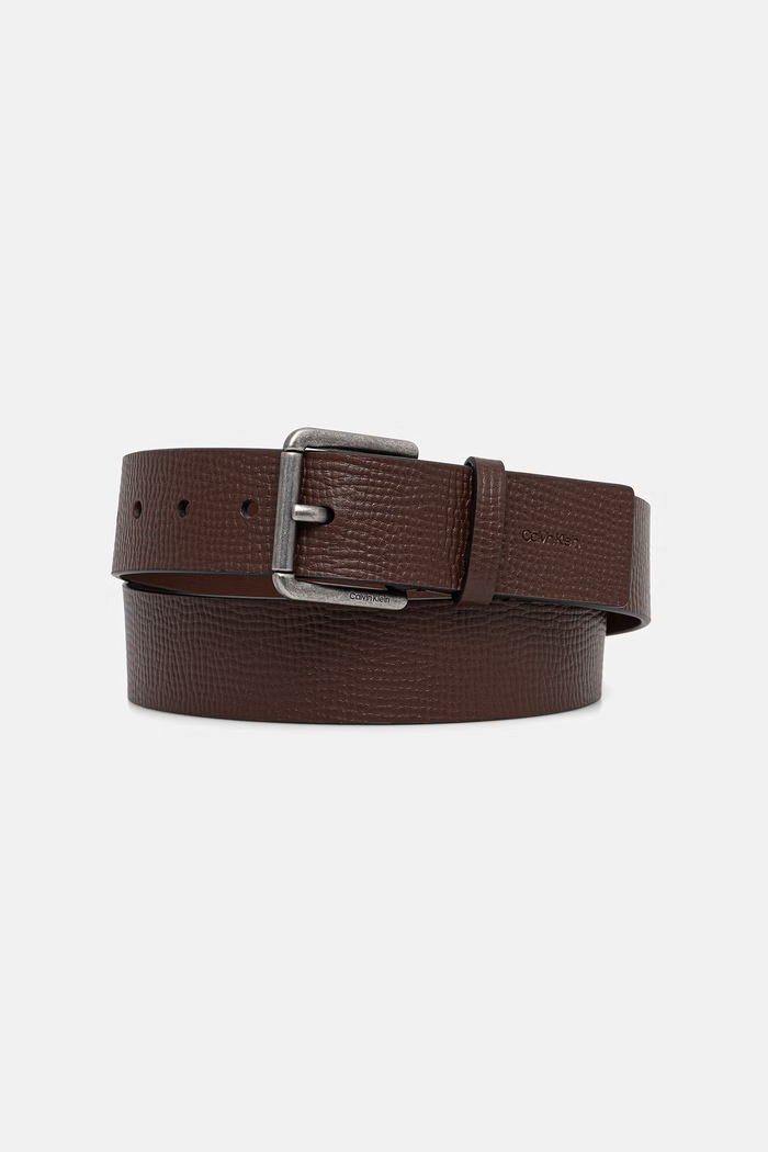 Calvin Klein pasek męski skórzany brązowy LV04D7098G