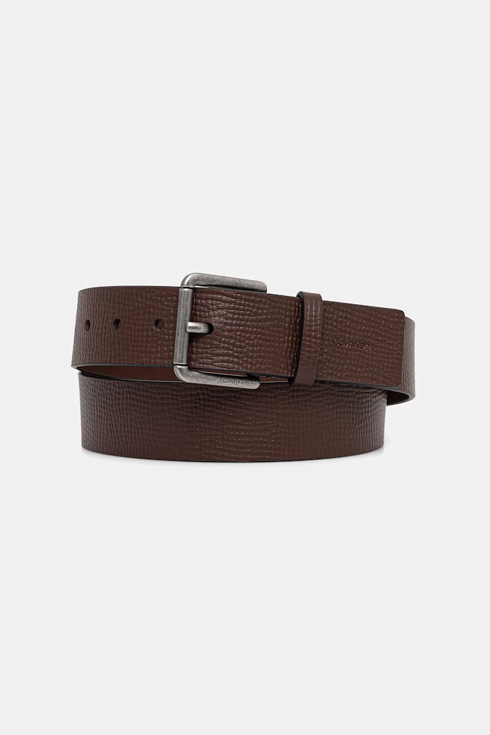 Calvin Klein pasek męski skórzany brązowy LV04D7098G