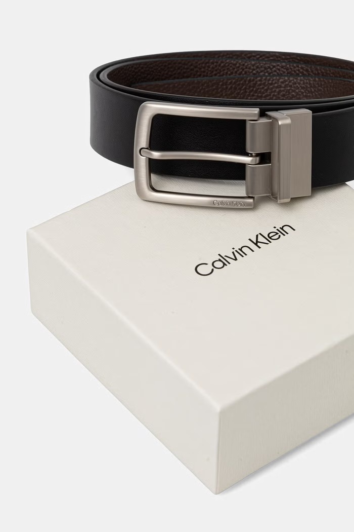Calvin Klein pasek dwustronny męski skórzany brązowy LV04D7097G