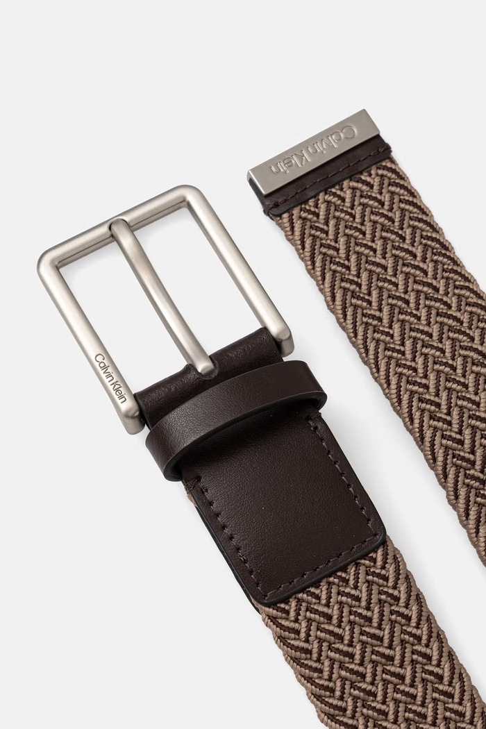 Calvin Klein pasek parciany męski LV04D7094G beżowy AW26