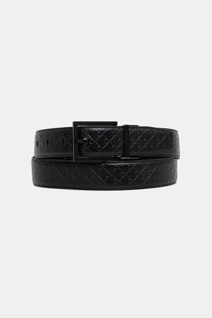 Calvin Klein obojstranný opasok pánsky kožený čierna LV04D7059G