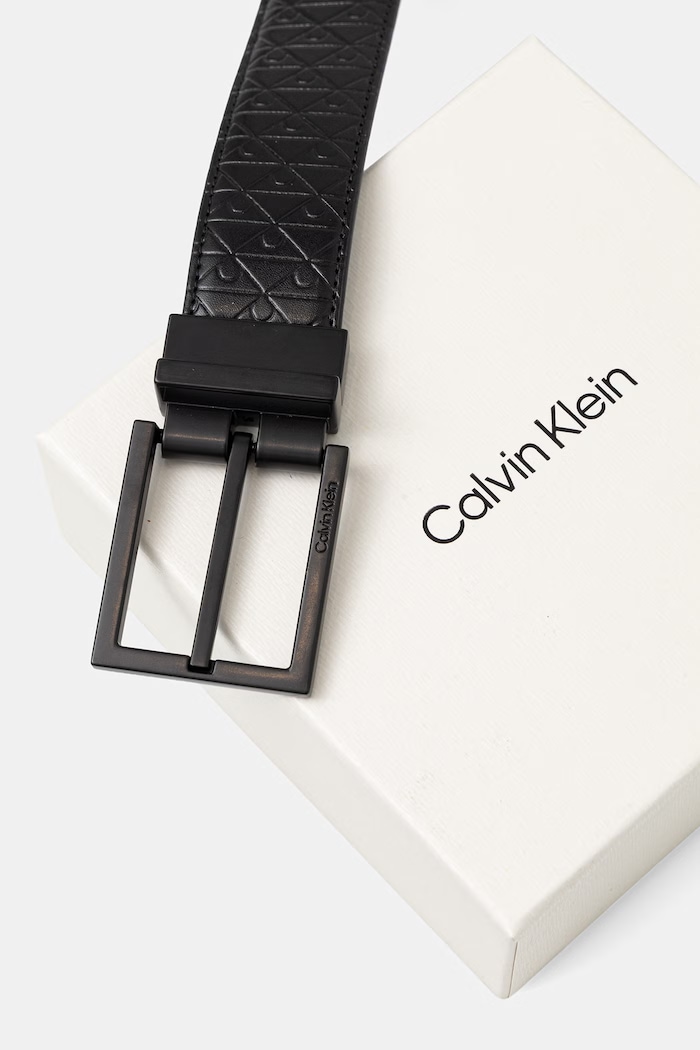 Calvin Klein obojstranný opasok pánsky kožený čierna LV04D7059G