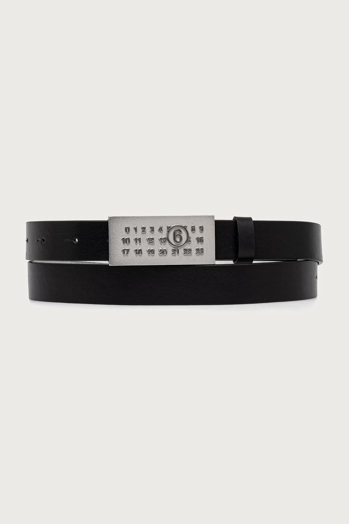 MM6 Maison Margiela pasek dwustronny skórzany czarny SA6TP0010.P9198